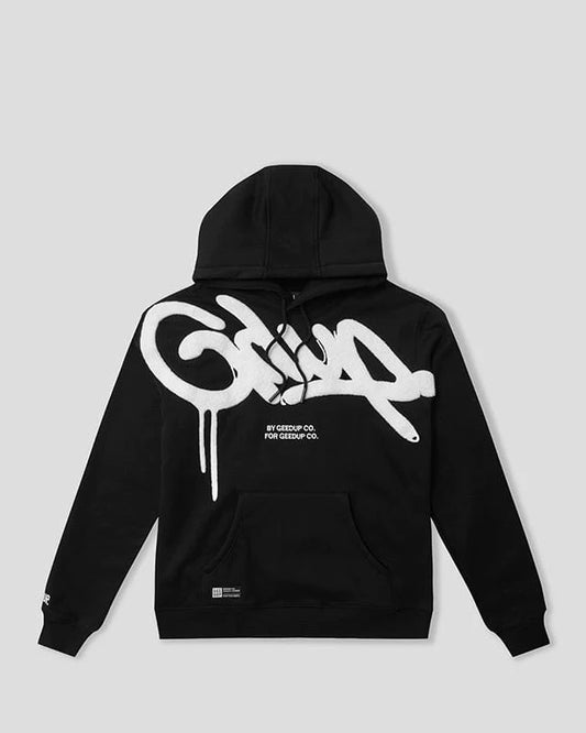 GEEDUP HANDSTYLE HOODIE BLACK / WHITE